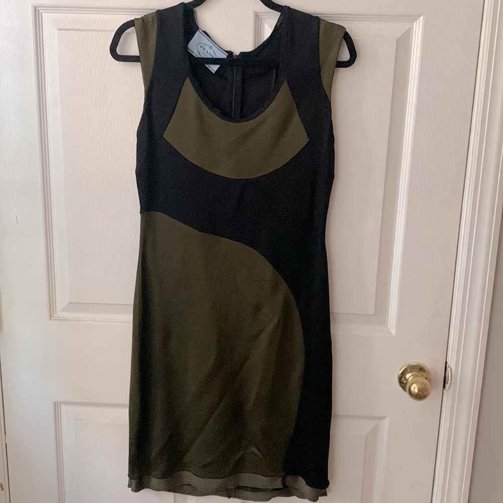 Prada black and olive dress EU 40 US 8